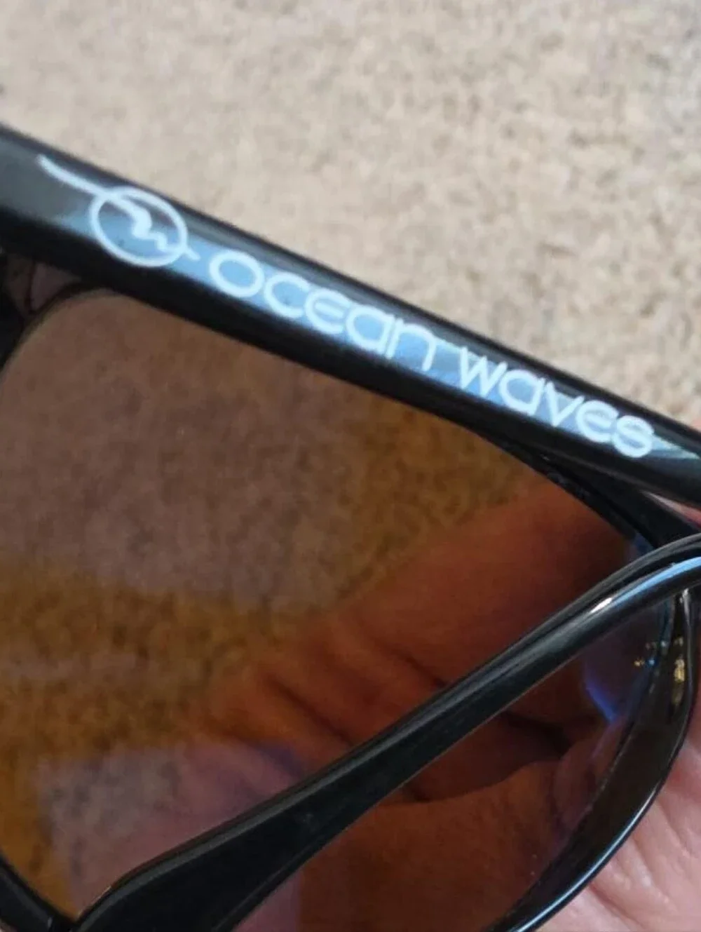 Vintage Ocean Waves T-3 Polarized Sunglasses Blue Mirror Black Frame + Case